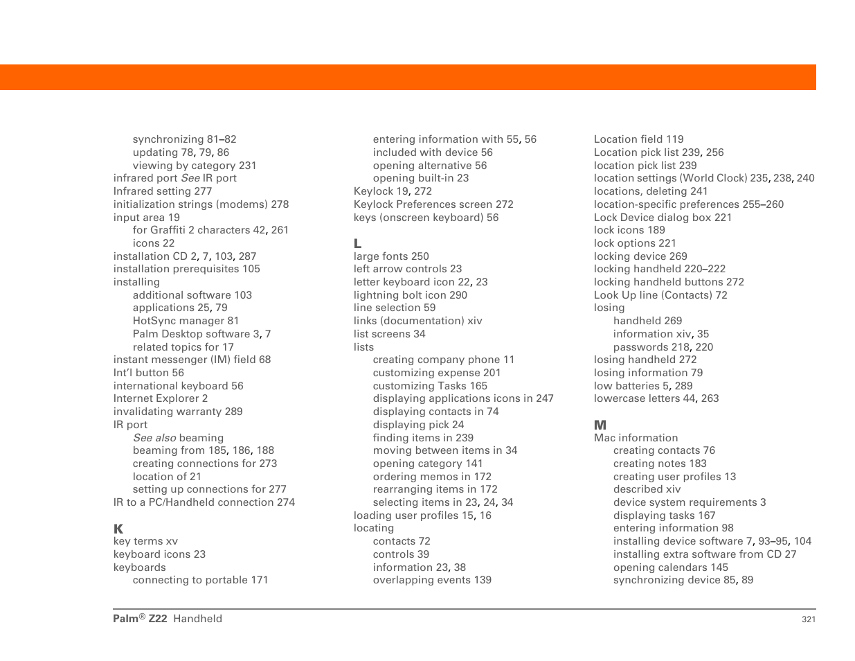 Palm Z22 User Manual | Page 335 / 343