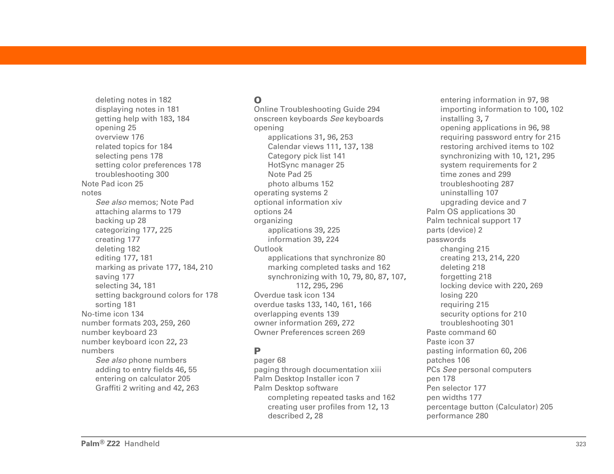 Palm Z22 User Manual | Page 337 / 343