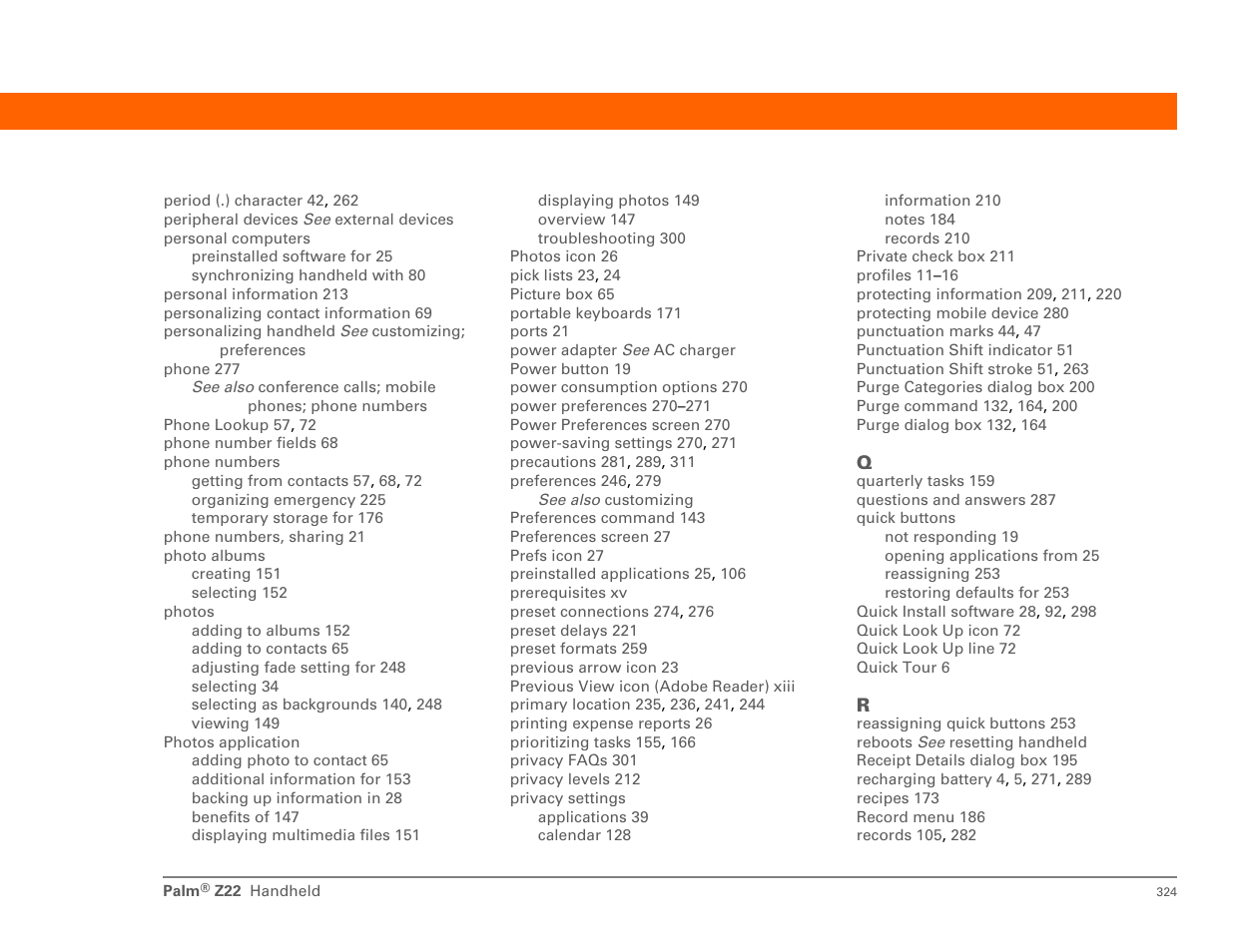 Palm Z22 User Manual | Page 338 / 343