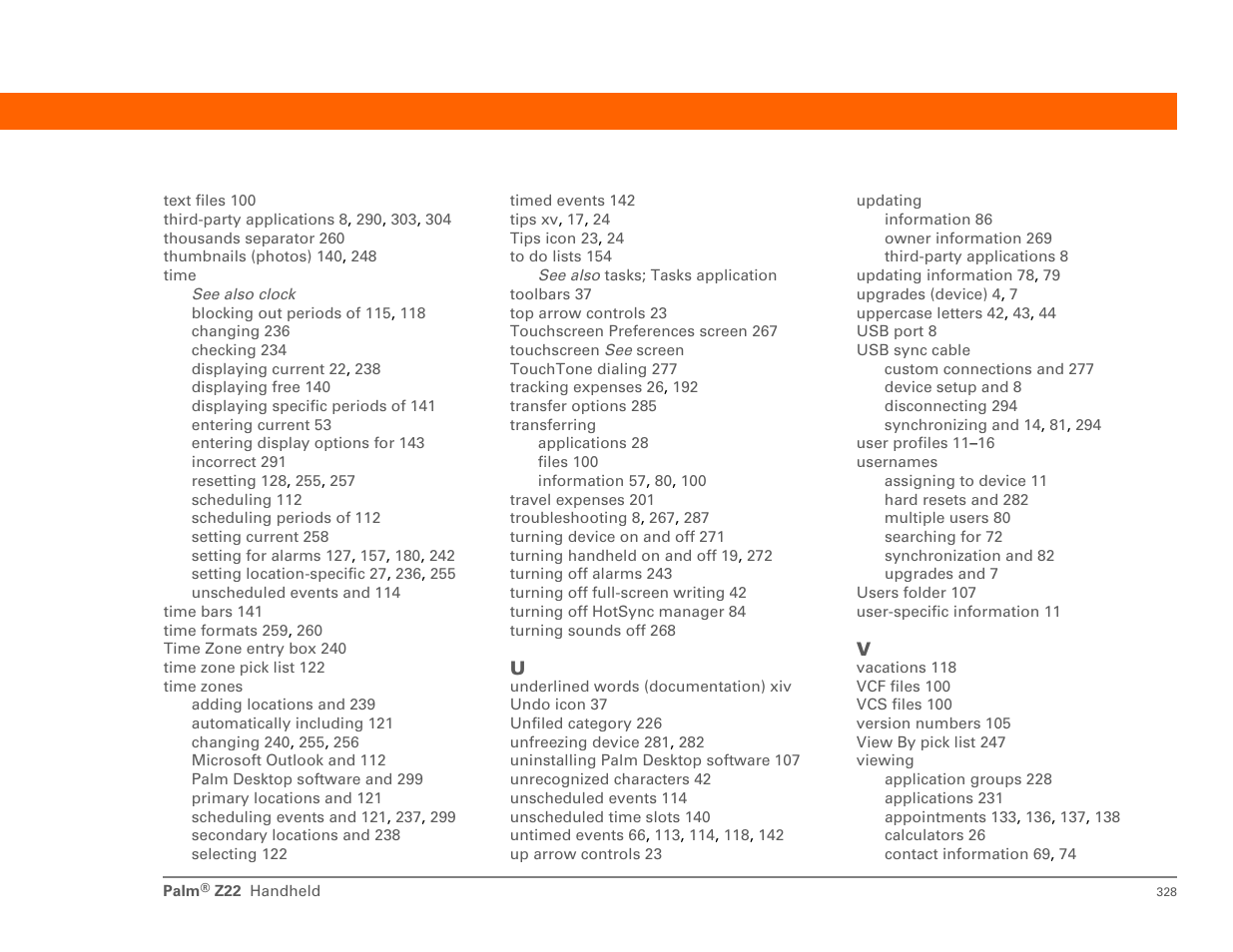 Palm Z22 User Manual | Page 342 / 343