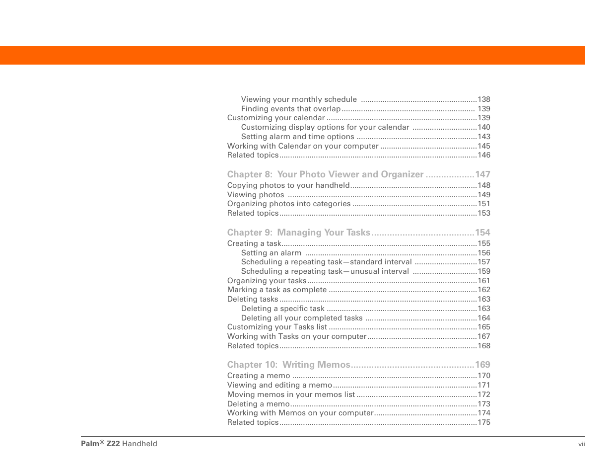 Palm Z22 User Manual | Page 7 / 343