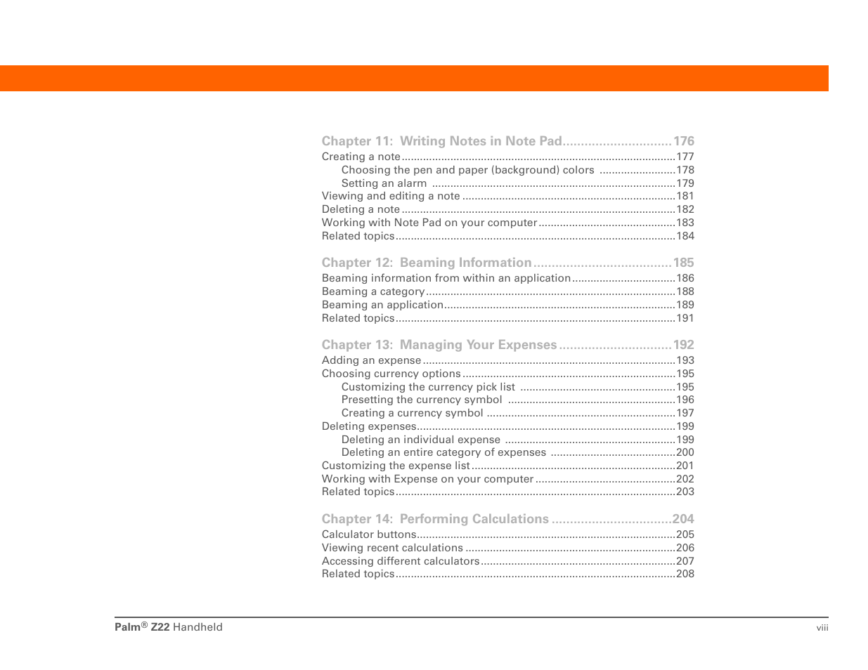 Palm Z22 User Manual | Page 8 / 343