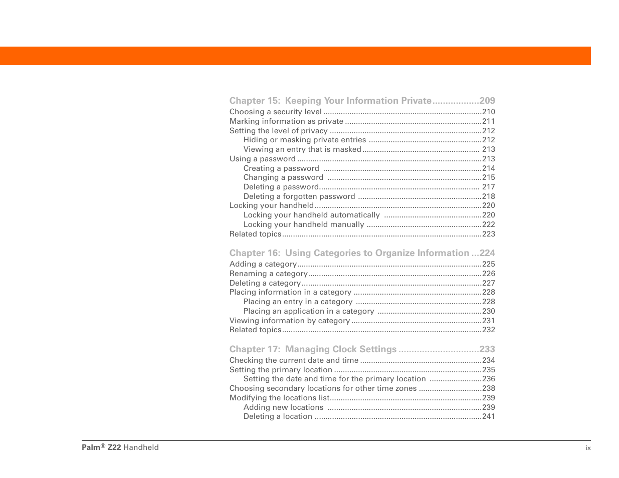 Palm Z22 User Manual | Page 9 / 343