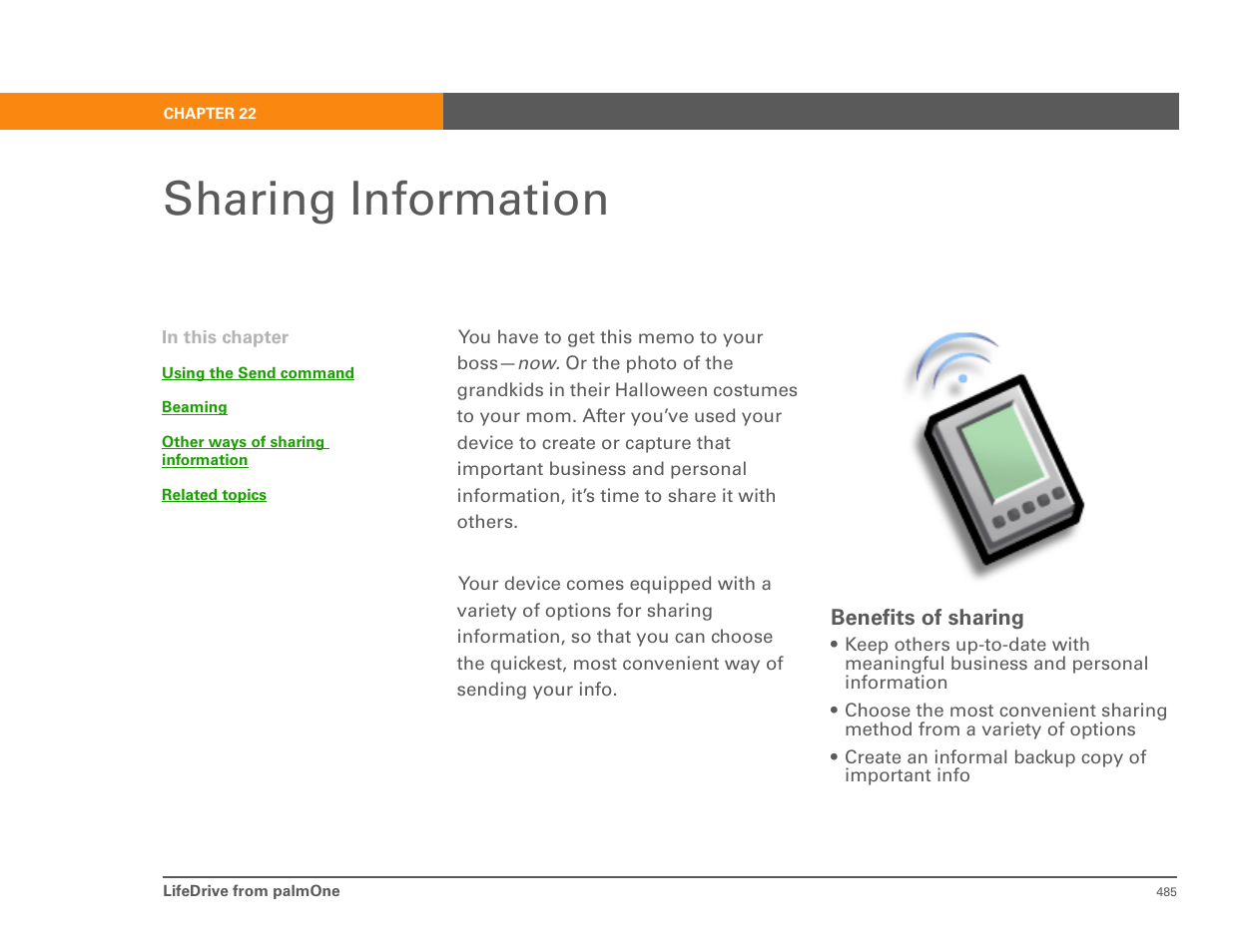 Palm 485 User Manual | 12 pages