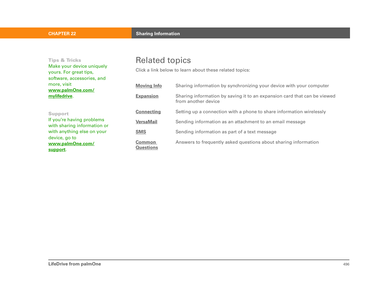 Related topics | Palm 485 User Manual | Page 12 / 12