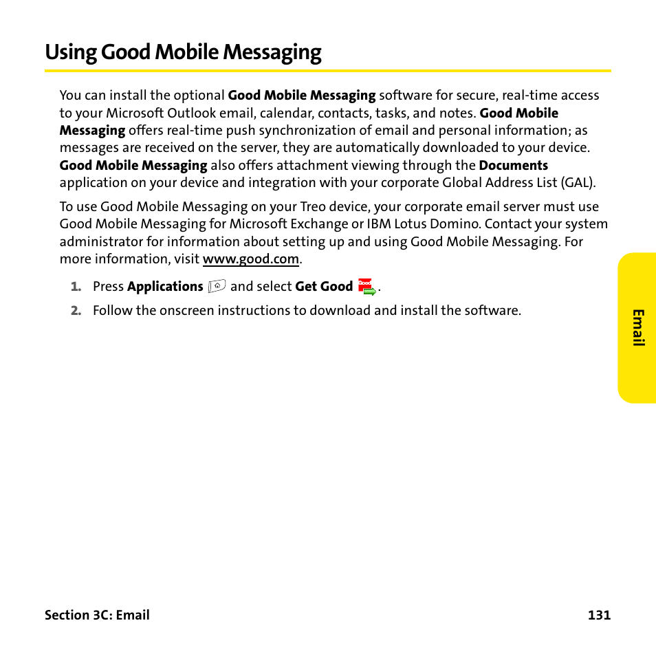 Using good mobile messaging | Palm Treo 755P User Manual | Page 139 / 390