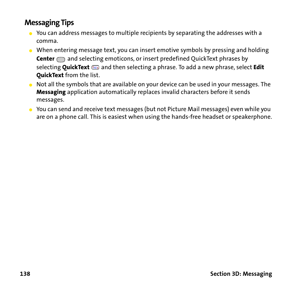 Messaging tips | Palm Treo 755P User Manual | Page 146 / 390