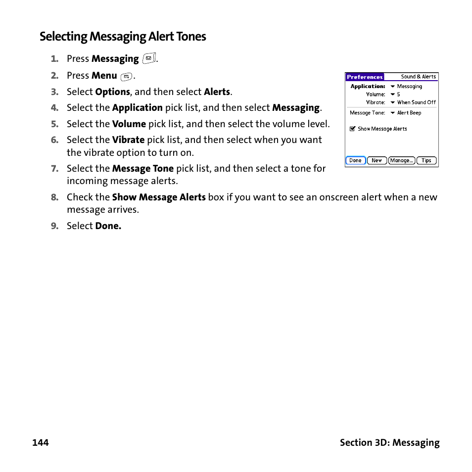 Selecting messaging alert tones | Palm Treo 755P User Manual | Page 152 / 390