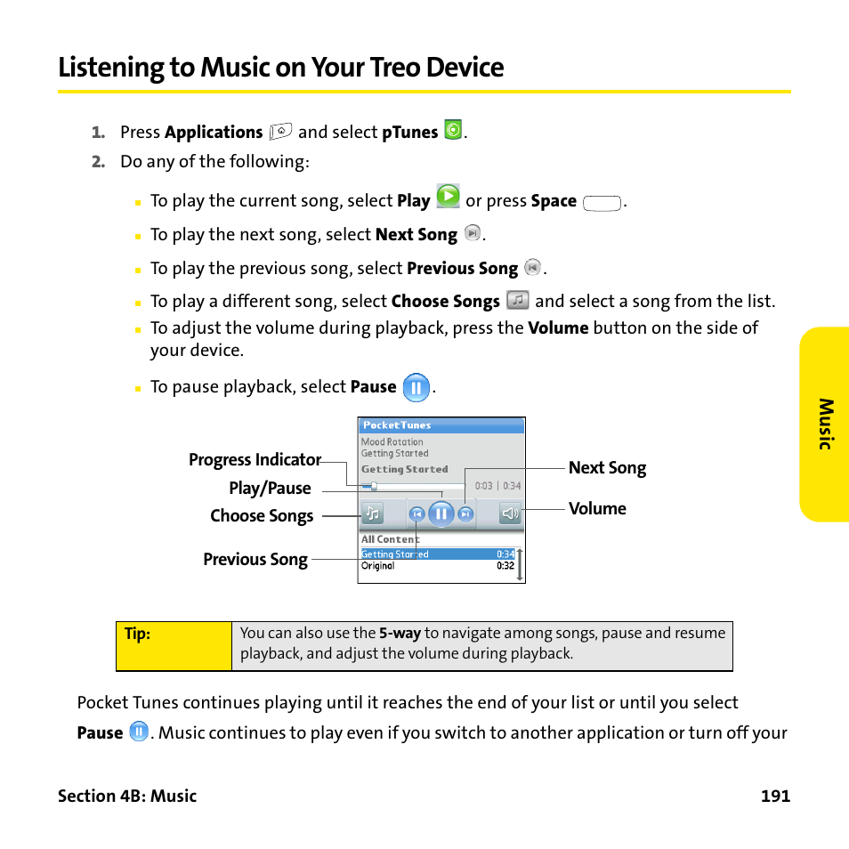 Listening to music on your treo device | Palm Treo 755P User Manual | Page 199 / 390