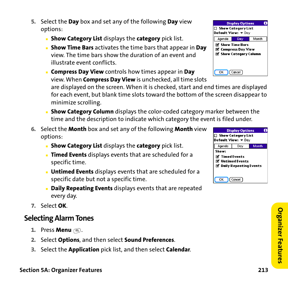 Selecting alarm tones | Palm Treo 755P User Manual | Page 221 / 390