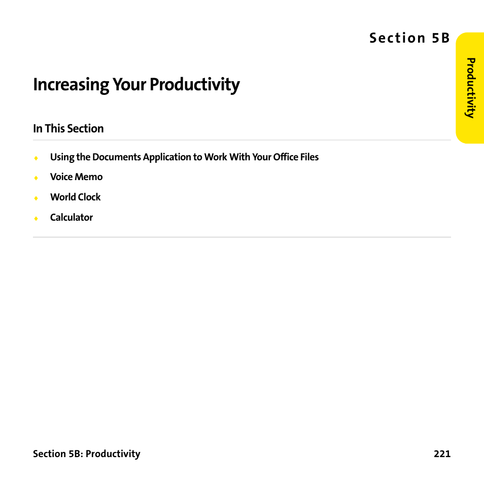 Increasing your productivity, 5b. increasing your productivity | Palm Treo 755P User Manual | Page 229 / 390