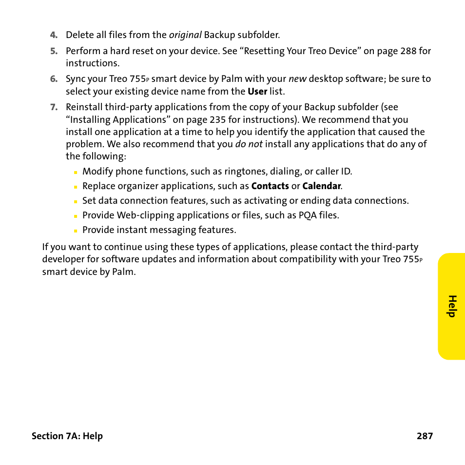 He lp | Palm Treo 755P User Manual | Page 295 / 390