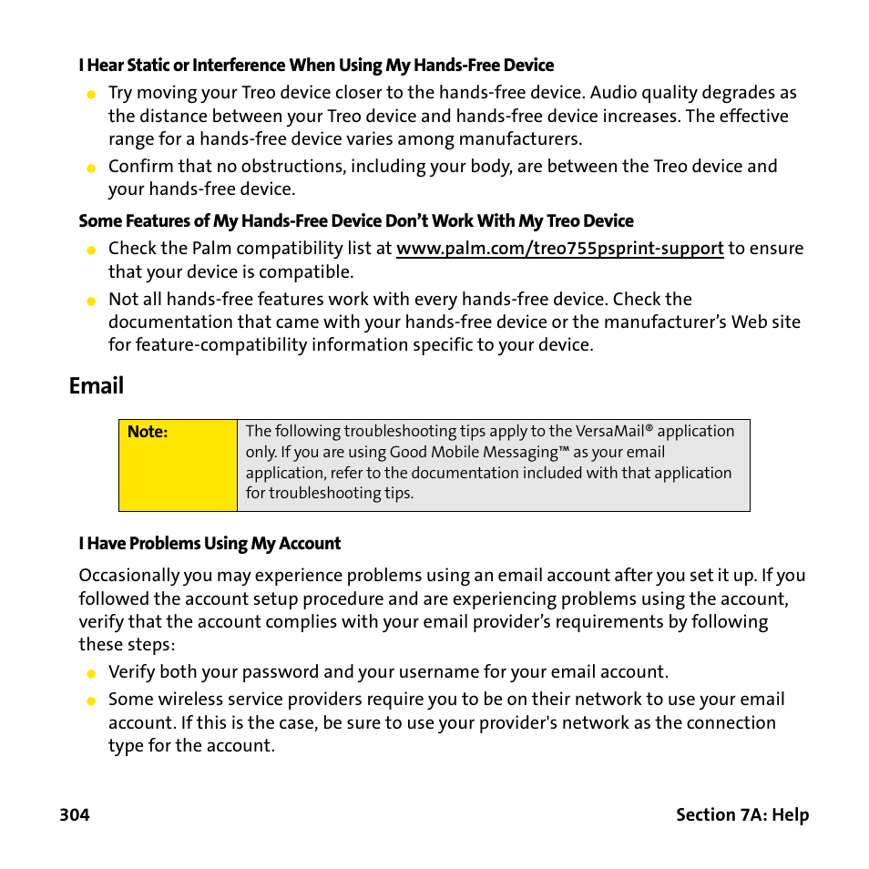 Email | Palm Treo 755P User Manual | Page 312 / 390