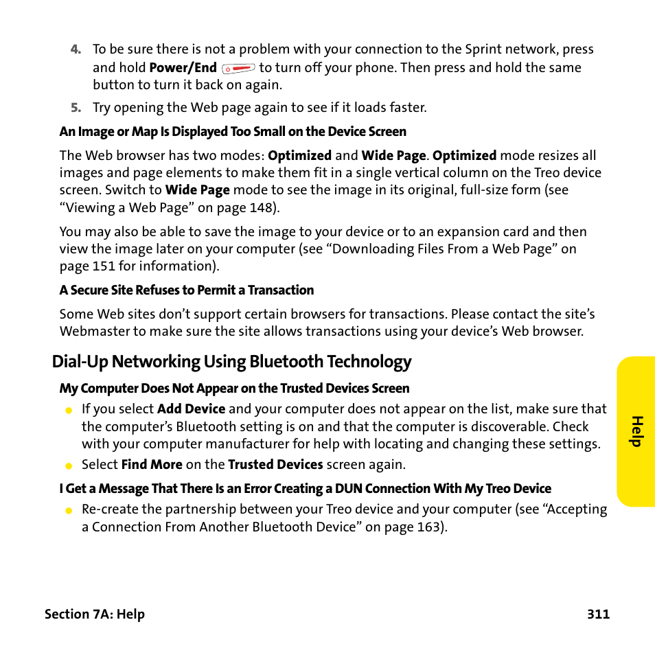 Dial-up networking using bluetooth technology | Palm Treo 755P User Manual | Page 319 / 390