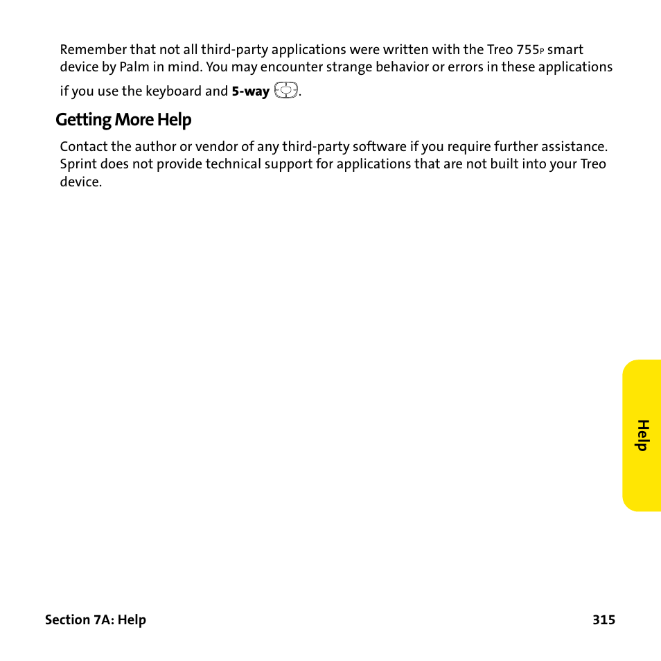 Getting more help | Palm Treo 755P User Manual | Page 323 / 390