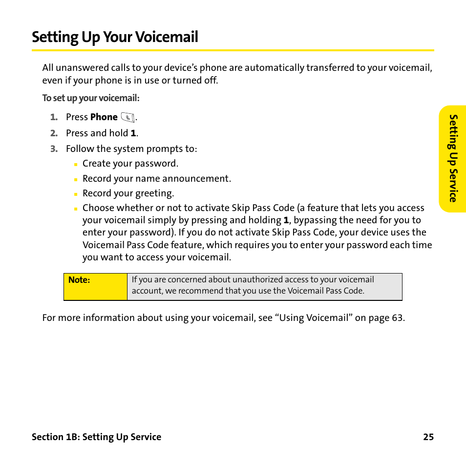 Setting up your voicemail | Palm Treo 755P User Manual | Page 33 / 390