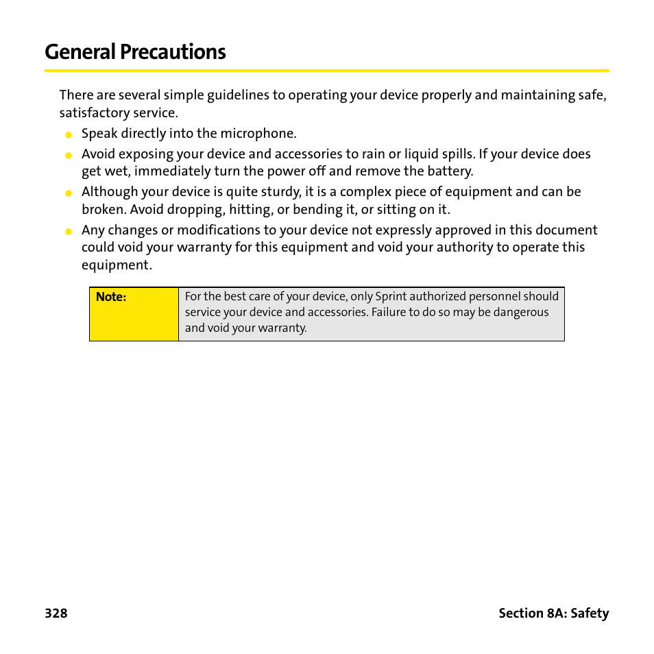 General precautions | Palm Treo 755P User Manual | Page 336 / 390