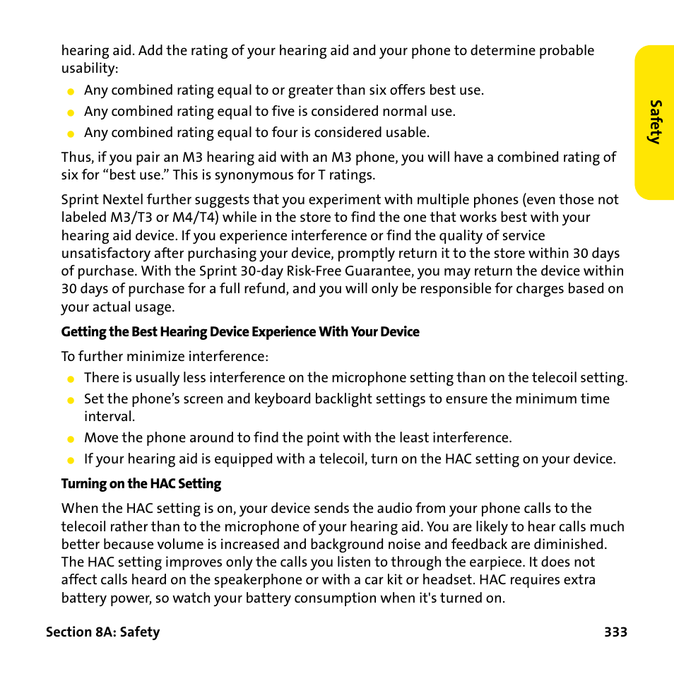 Saf e ty | Palm Treo 755P User Manual | Page 341 / 390