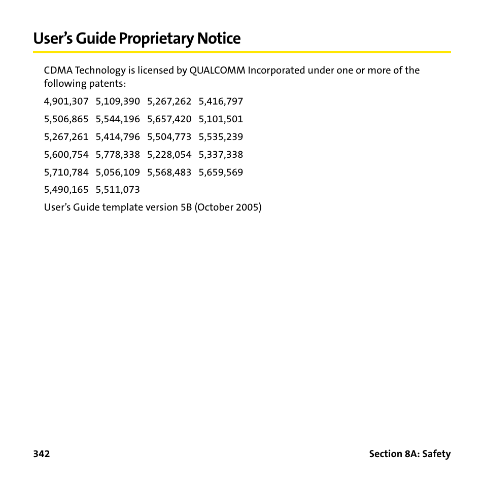 User’s guide proprietary notice | Palm Treo 755P User Manual | Page 350 / 390