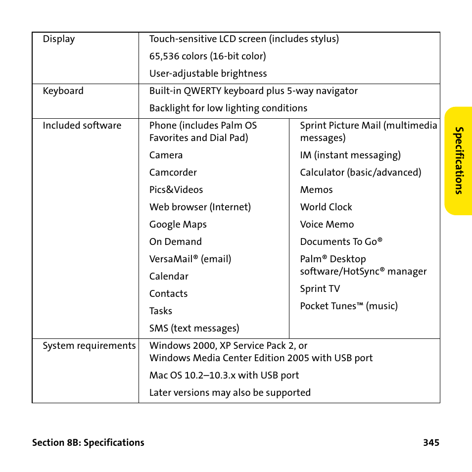 Palm Treo 755P User Manual | Page 353 / 390