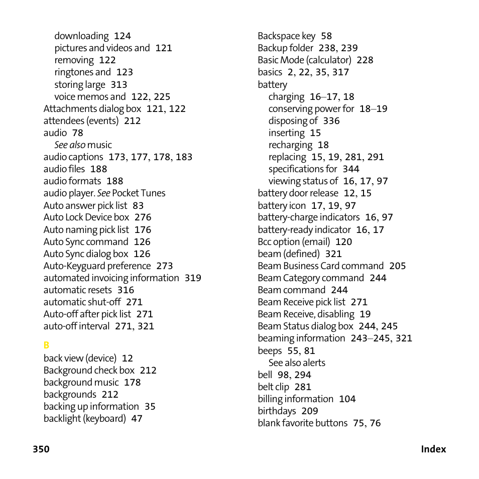 Palm Treo 755P User Manual | Page 358 / 390