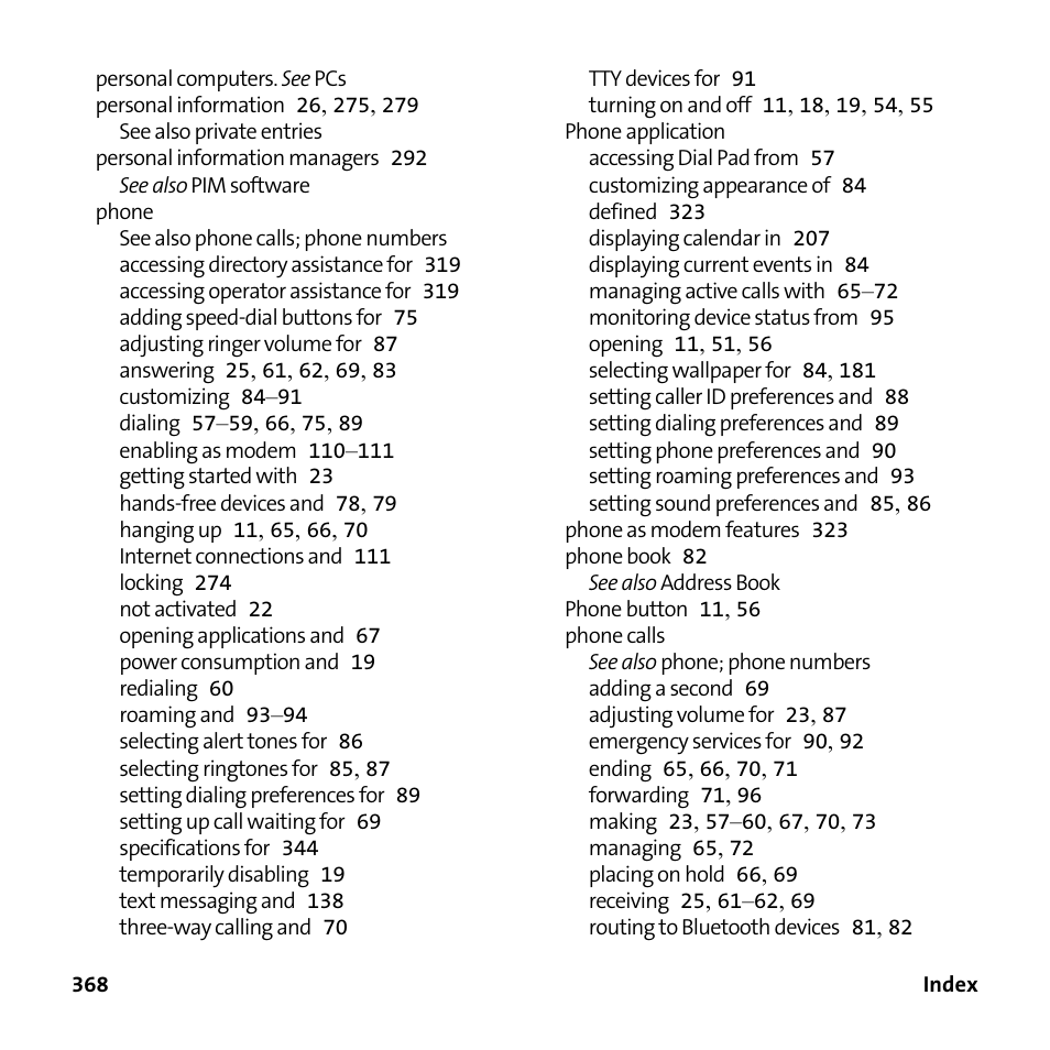 Palm Treo 755P User Manual | Page 376 / 390