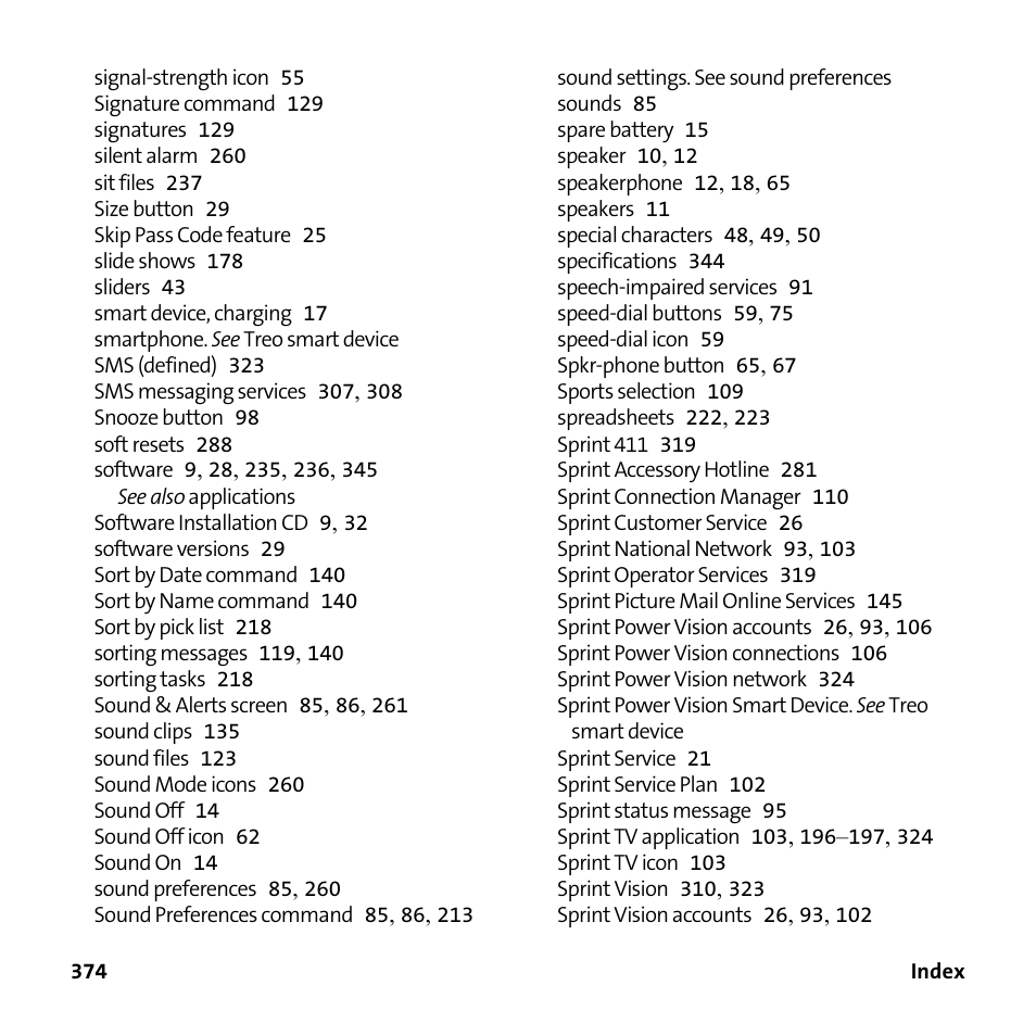 Palm Treo 755P User Manual | Page 382 / 390