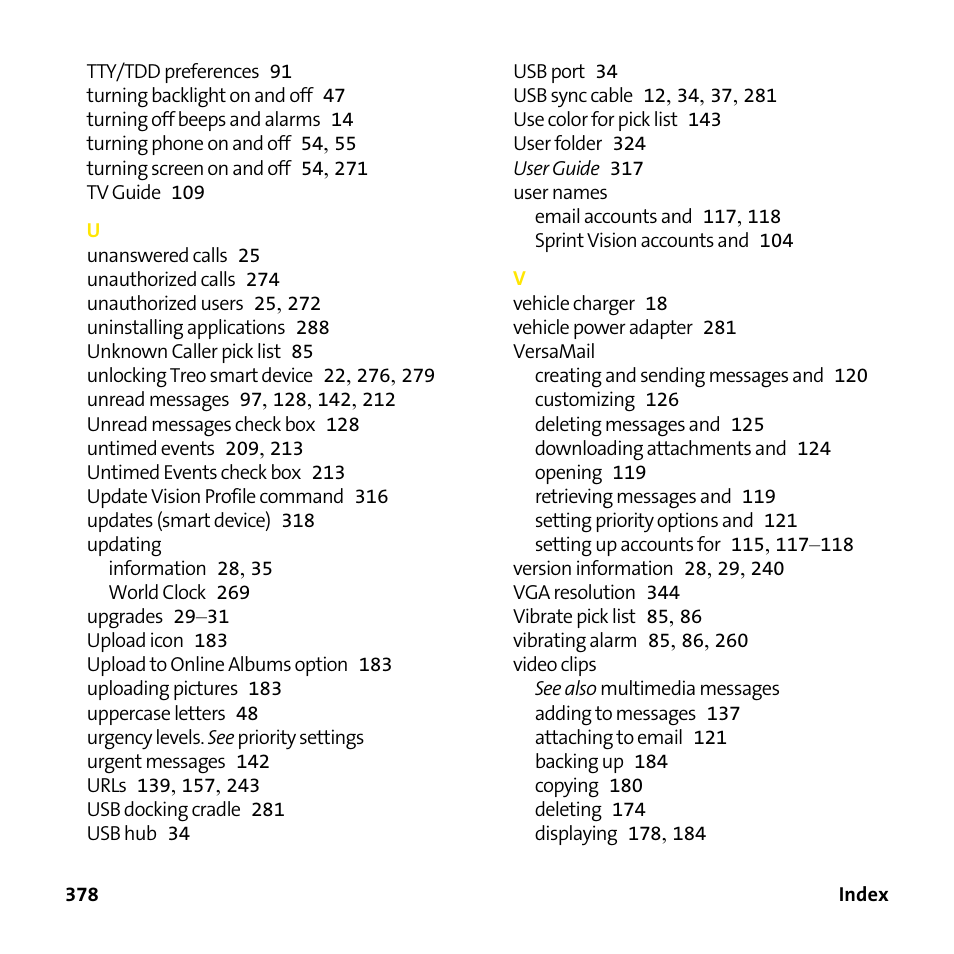 Palm Treo 755P User Manual | Page 386 / 390