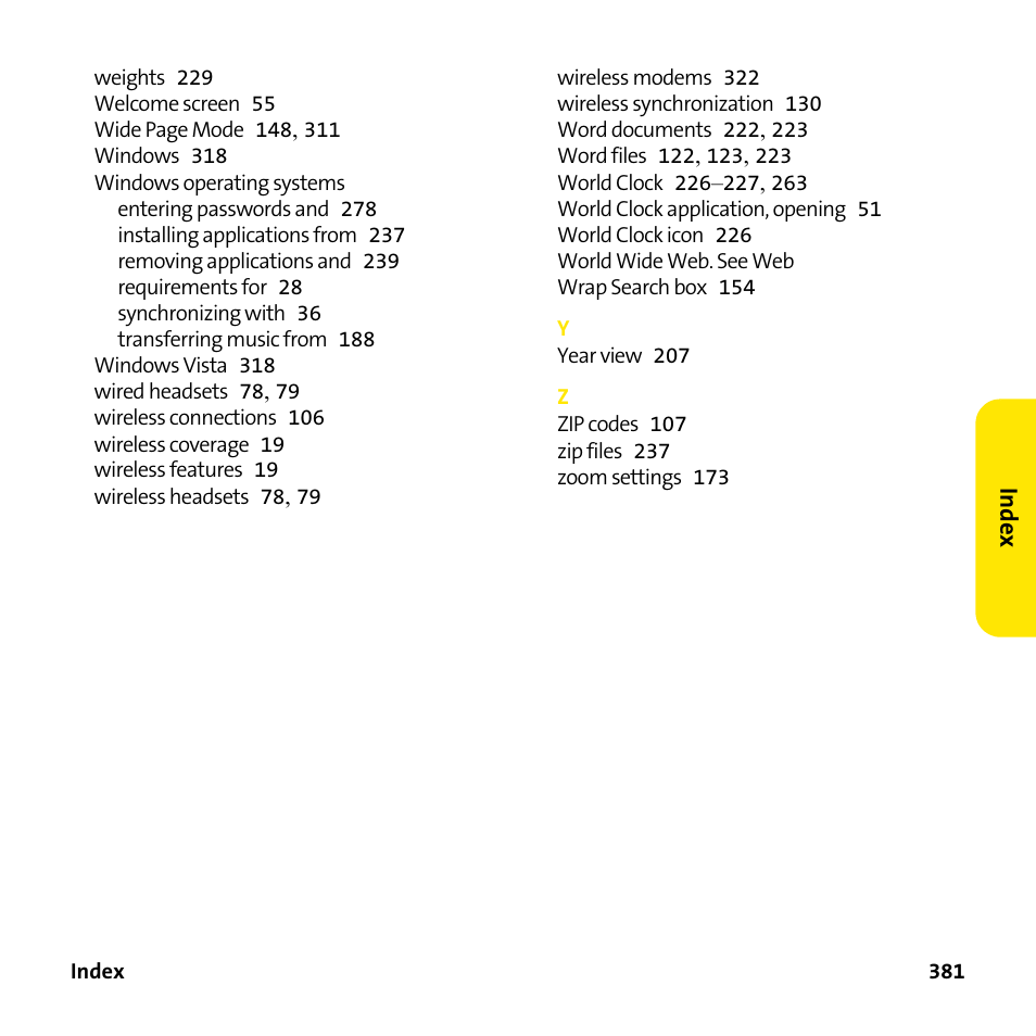 Palm Treo 755P User Manual | Page 389 / 390