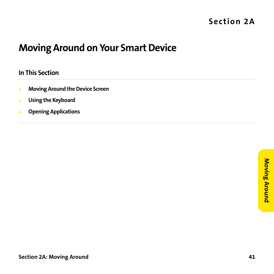 Moving around on your smart device, 2a. moving around on your smart device, S e c ti o n 2 a | Palm Treo 755P User Manual | Page 49 / 390