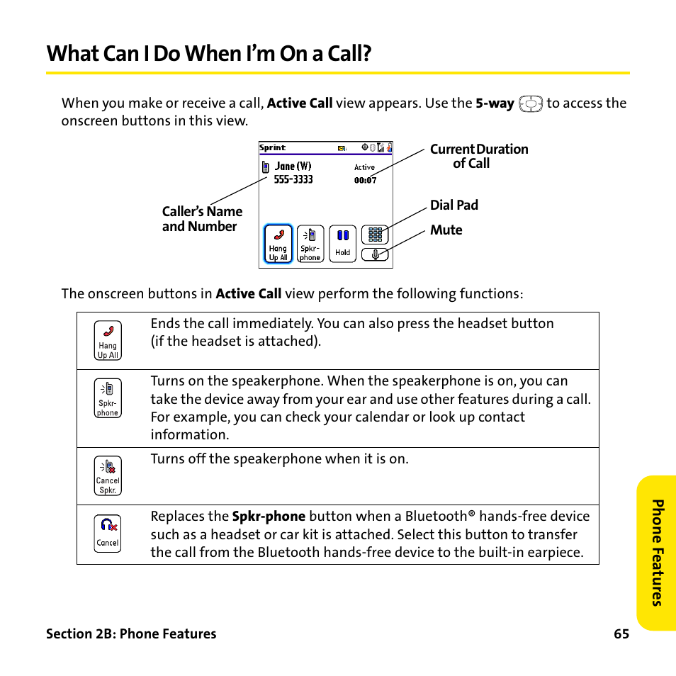 What can i do when i’m on a call | Palm Treo 755P User Manual | Page 73 / 390