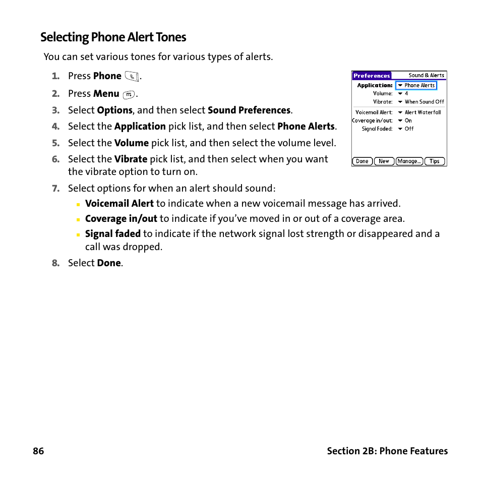 Selecting phone alert tones | Palm Treo 755P User Manual | Page 94 / 390