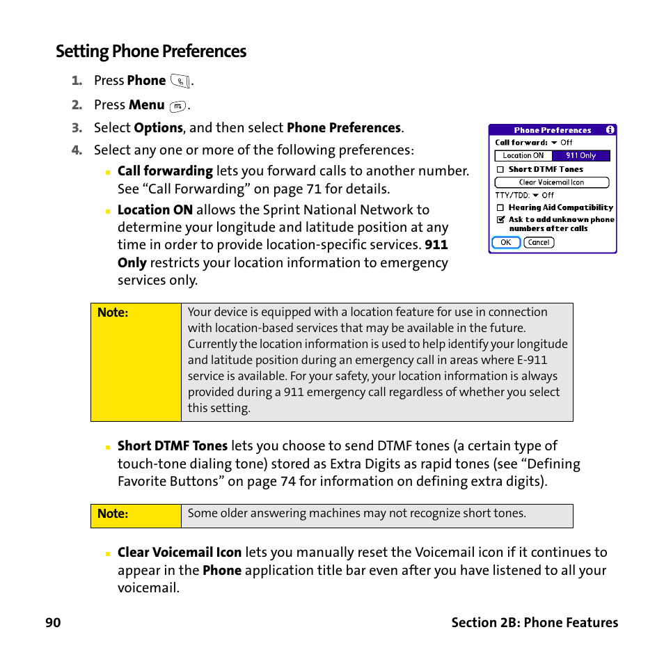 Setting phone preferences | Palm Treo 755P User Manual | Page 98 / 390