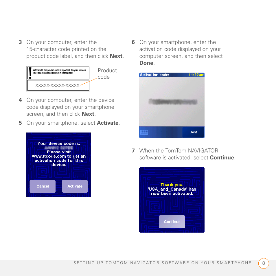 5 on your smartphone, select activate | Palm GPS Kit User Manual | Page 10 / 128