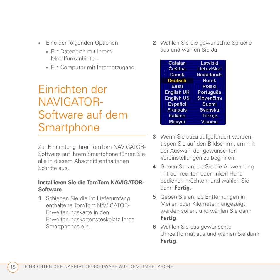 Installieren sie die tomtom navigator- software | Palm GPS Kit User Manual | Page 21 / 128