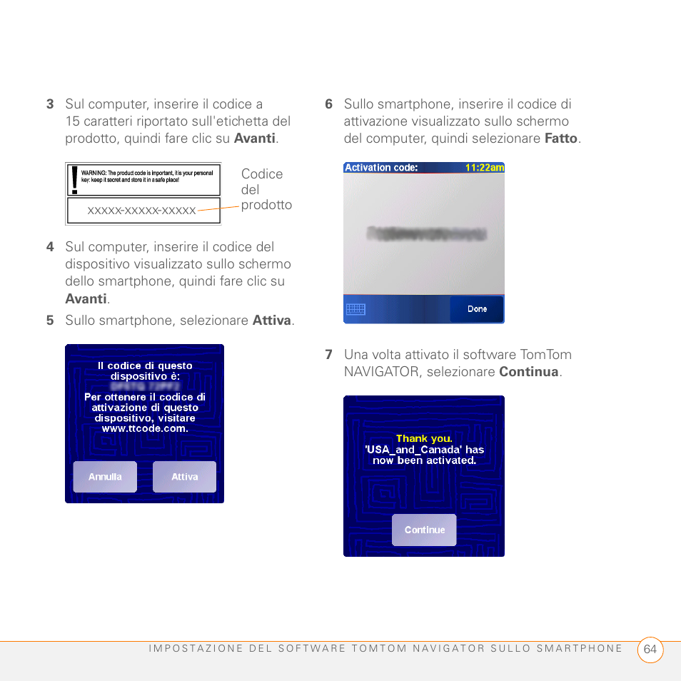 5 sullo smartphone, selezionare attiva | Palm GPS Kit User Manual | Page 66 / 128