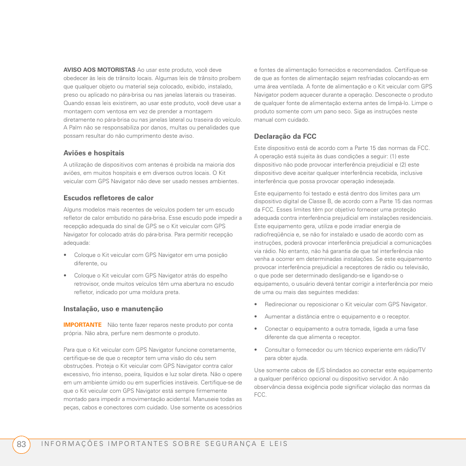 Palm GPS Kit User Manual | Page 85 / 128