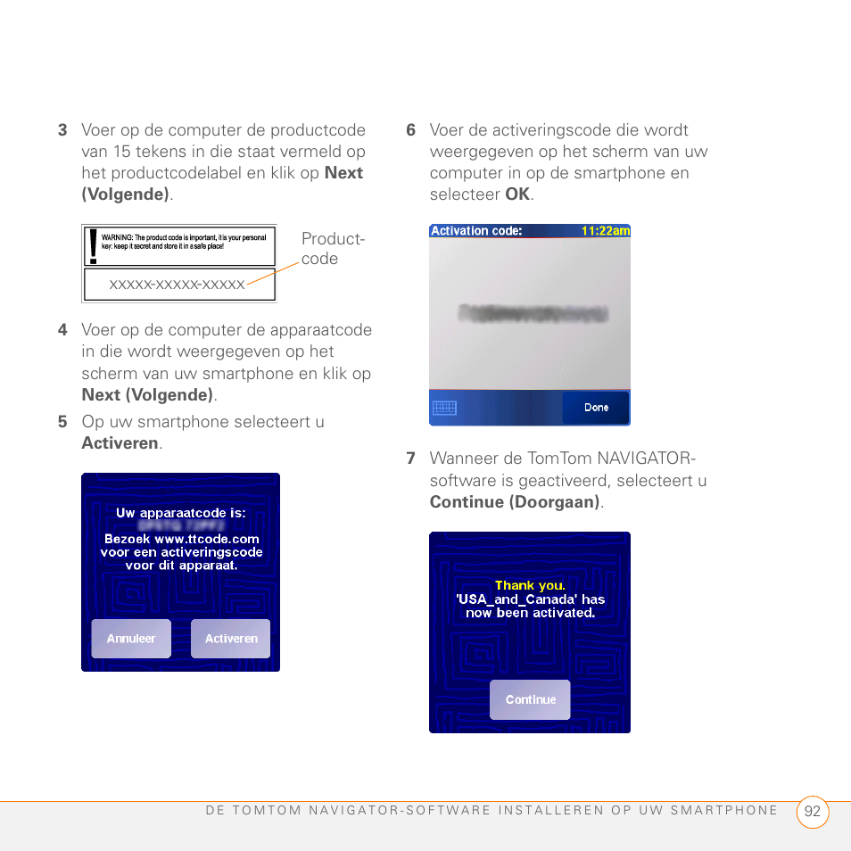 5 op uw smartphone selecteert u activeren | Palm GPS Kit User Manual | Page 94 / 128