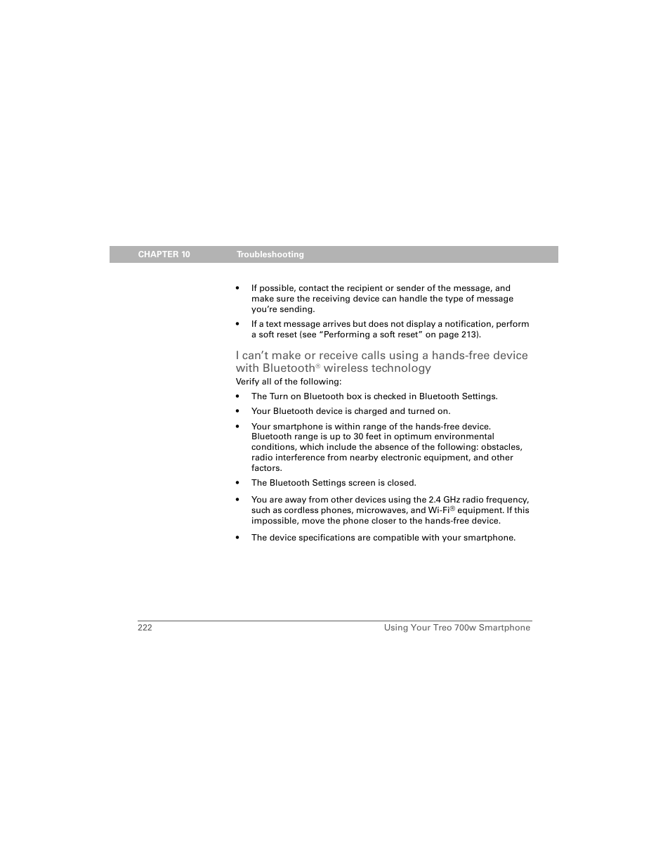 Wireless technology | Palm Treo 700w User Manual | Page 230 / 290