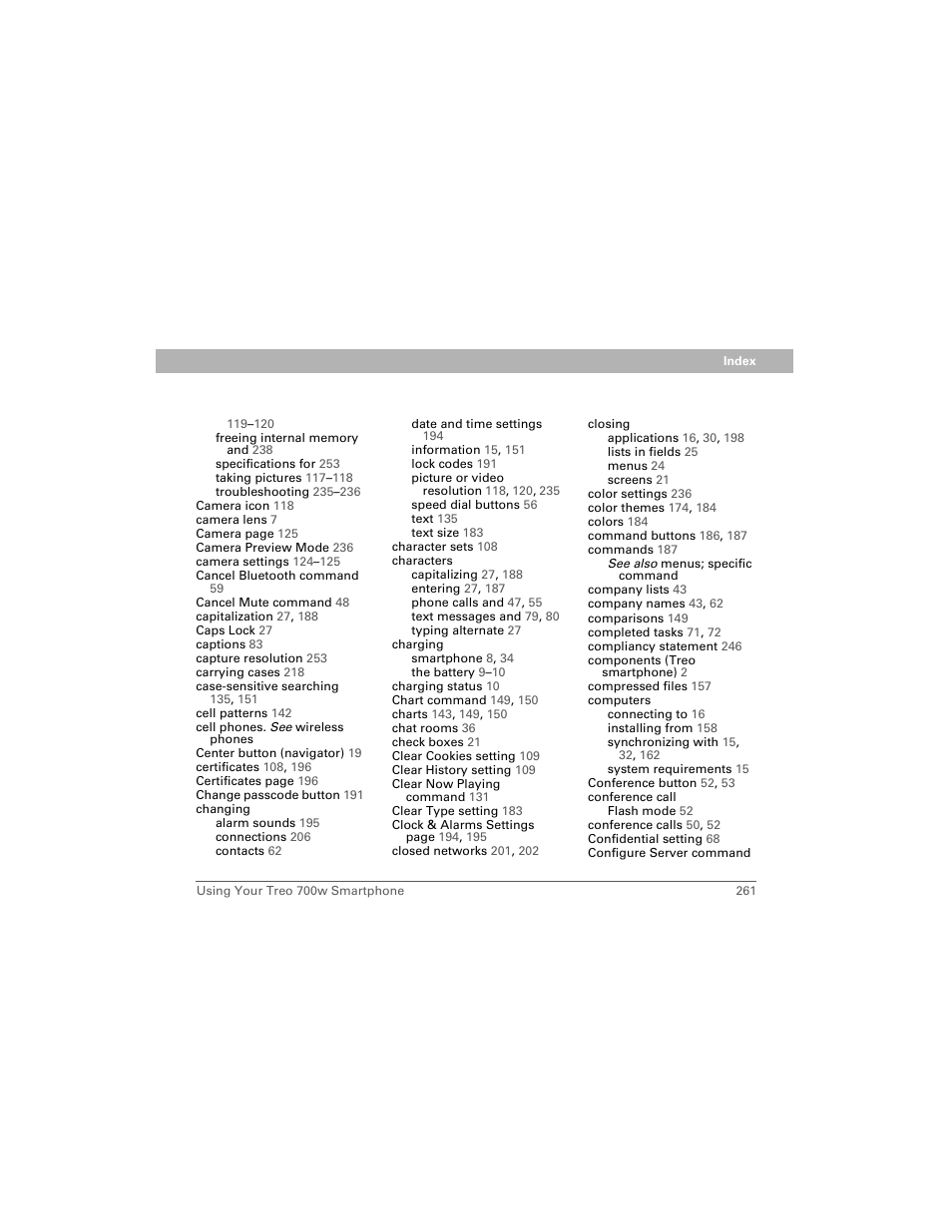 Palm Treo 700w User Manual | Page 269 / 290