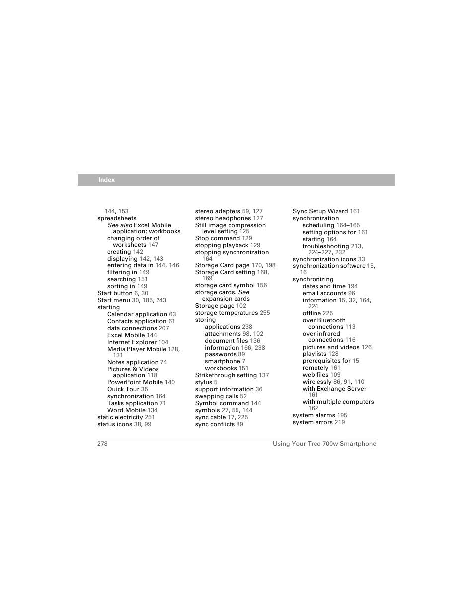 Palm Treo 700w User Manual | Page 286 / 290