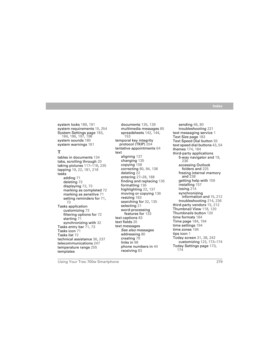 Palm Treo 700w User Manual | Page 287 / 290