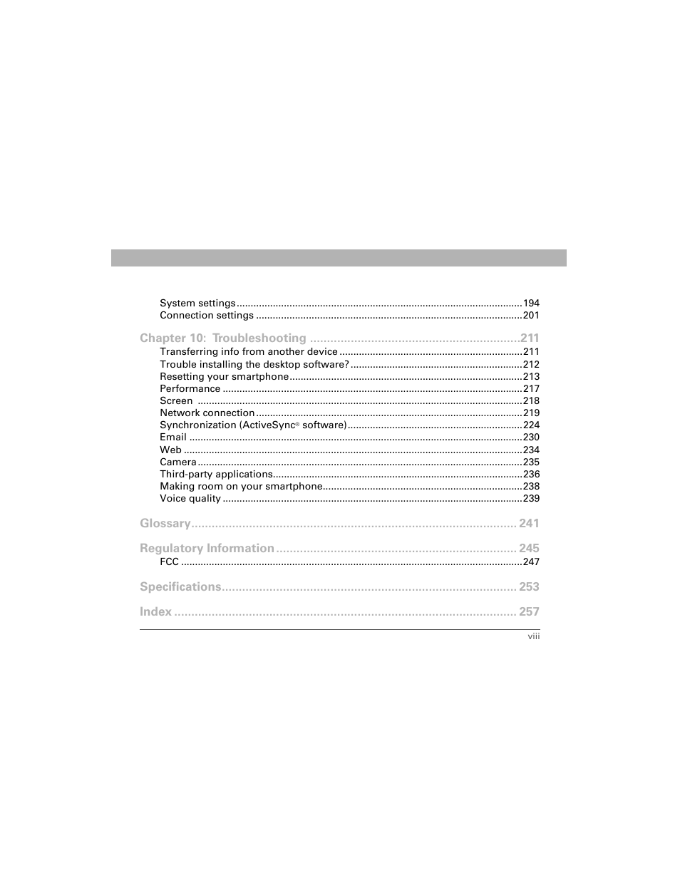 Palm Treo 700w User Manual | Page 8 / 290