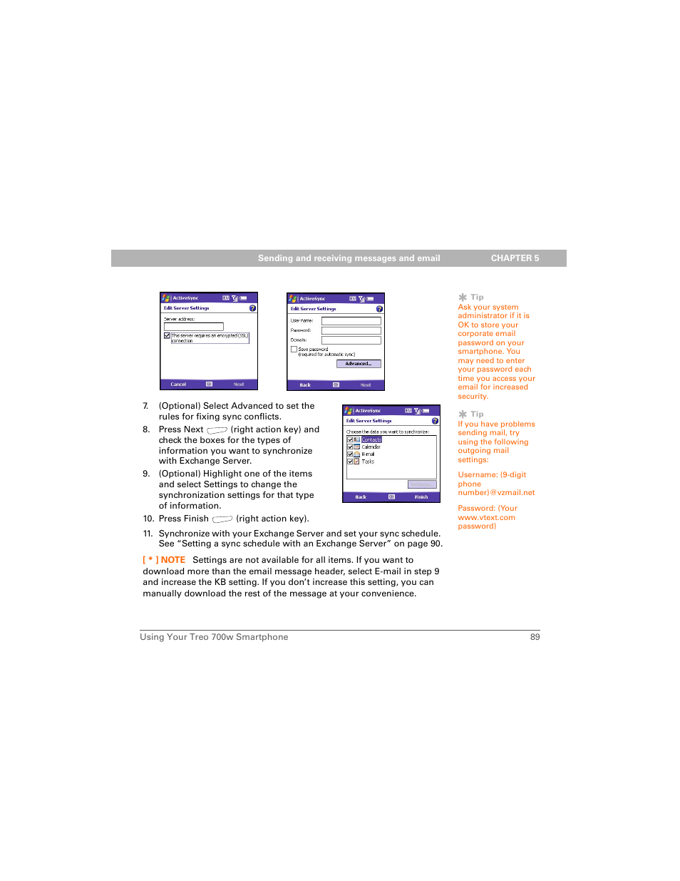 Palm Treo 700w User Manual | Page 97 / 290