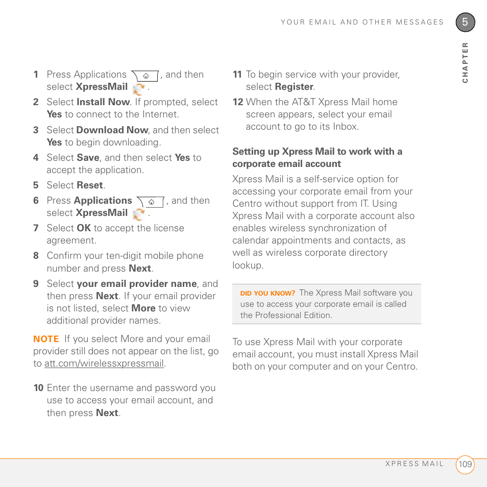 Palm PDA CentroTM Smart Device User Manual | Page 109 / 326