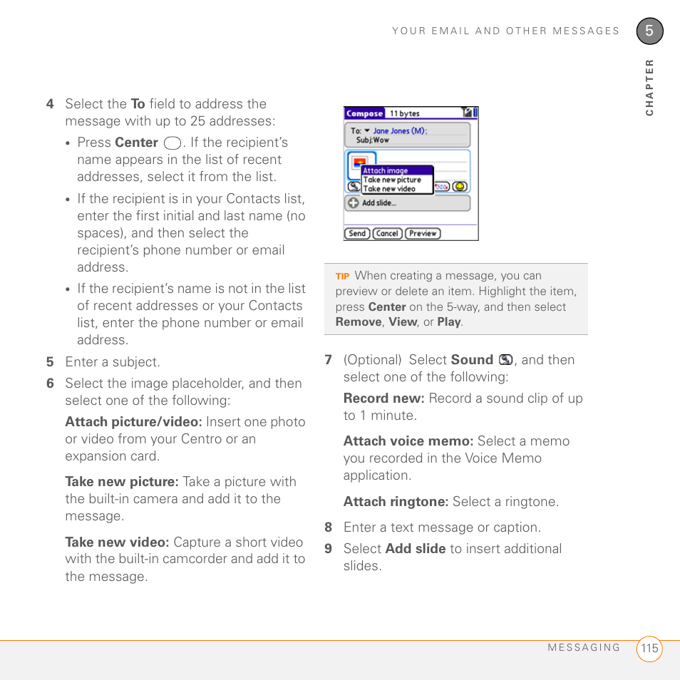 Palm PDA CentroTM Smart Device User Manual | Page 115 / 326