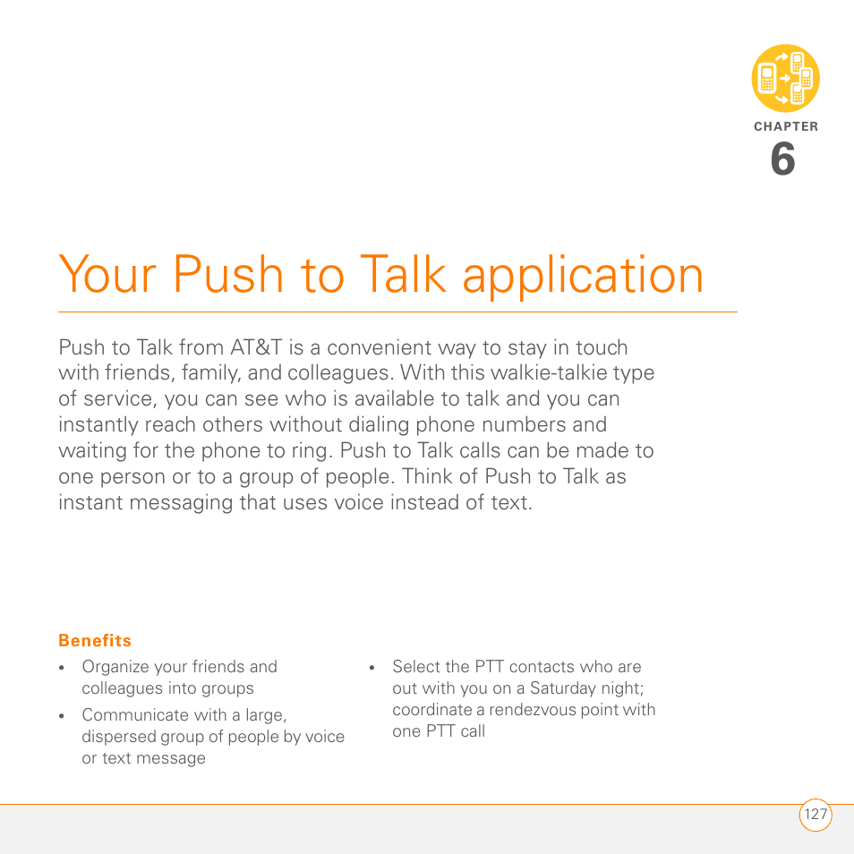 Your push to talk application | Palm PDA CentroTM Smart Device User Manual | Page 127 / 326