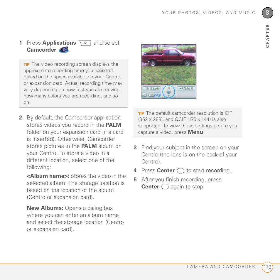 Palm PDA CentroTM Smart Device User Manual | Page 173 / 326