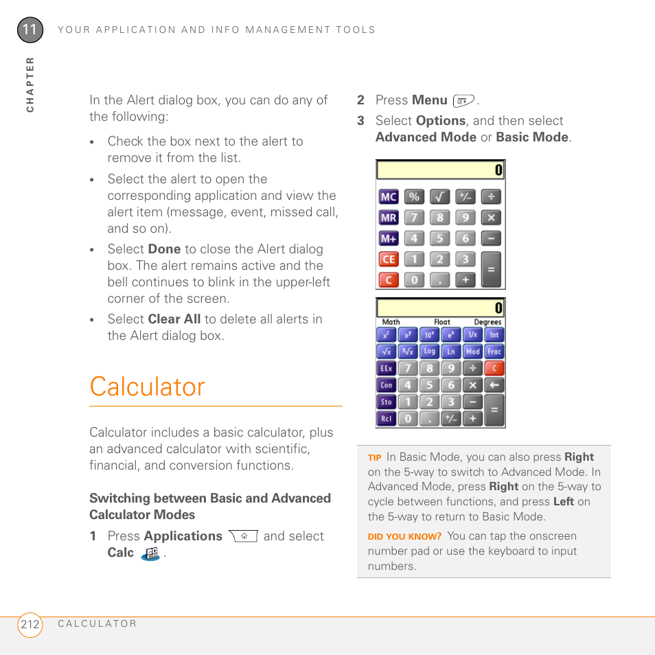 Calculator | Palm PDA CentroTM Smart Device User Manual | Page 212 / 326