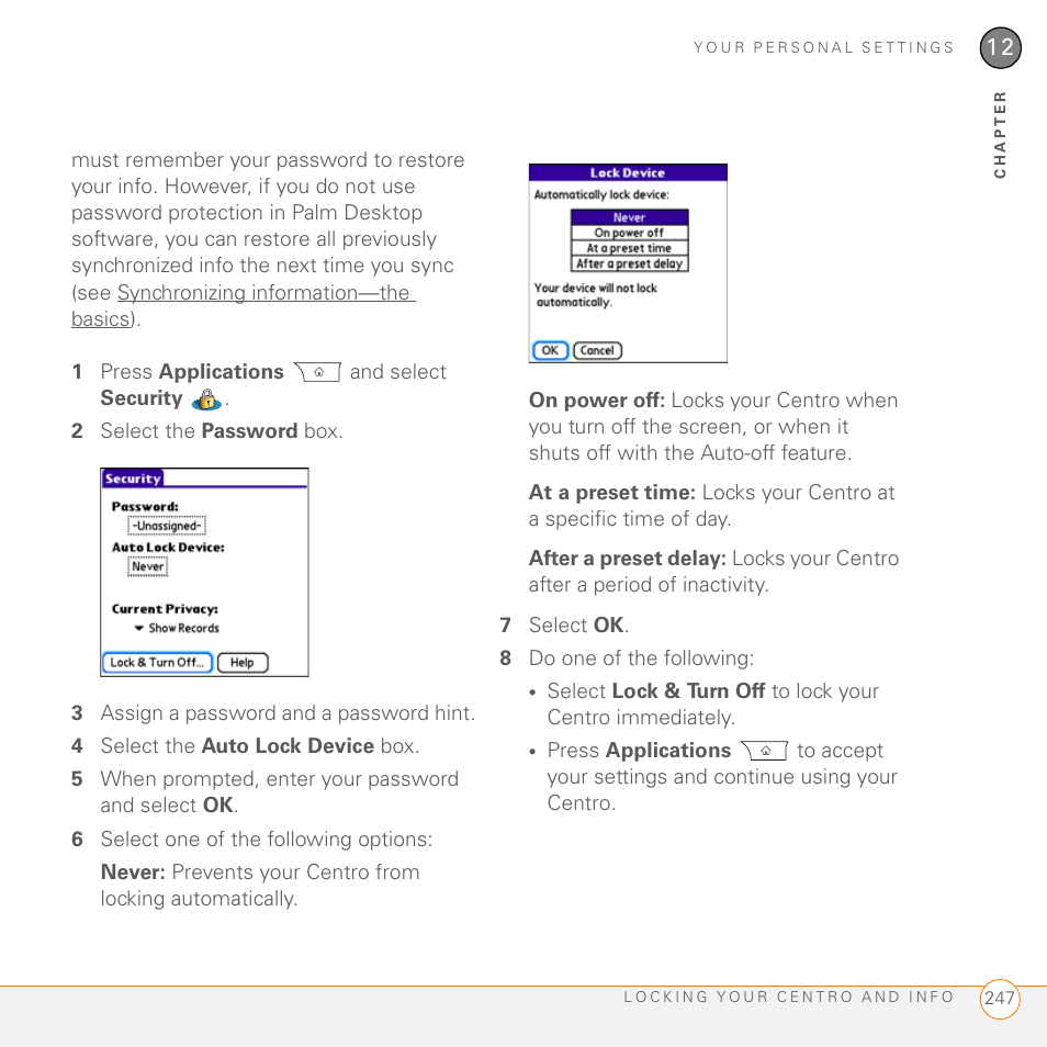 Palm PDA CentroTM Smart Device User Manual | Page 247 / 326
